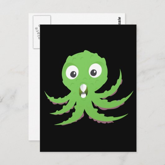 Cute Green Zee Monster Briefkaart (Voorkant / Achterkant)