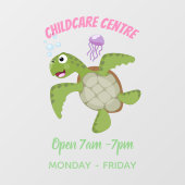 Cute green zee schildpad happy cartoon illustratie raamsticker (Vel)