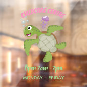 Cute green zee schildpad happy cartoon illustratie raamsticker (Vel 2)