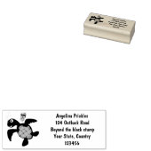 Cute green zee schildpad happy cartoon illustratie rubberstempel (Gestempeld)