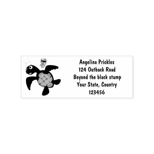 Cute green zee schildpad happy cartoon illustratie rubberstempel (Afrduk)