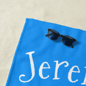 Cute green zee schildpad happy cartoon illustratie strandlaken (In situ)