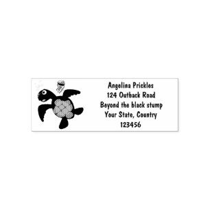 Cute green zee schildpad happy cartoon illustratie zelfinktende stempel