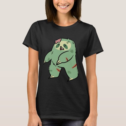 Cute Green Zombie Sloth T-shirt (Voorkant)