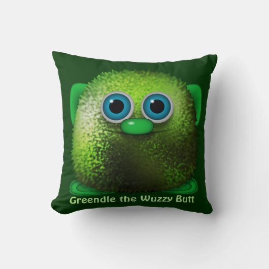 Cute Greendle the Wuzzy Butt Cushion for Kids Room Kussen (Voorkant)