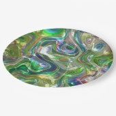 Cute Greenery Blue Abstract Marble Pattern Papieren Bordje (Gekanteld)