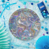 Cute Greenery Blue Abstract Marble Pattern Papieren Bordje (Feest)