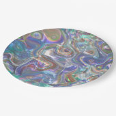 Cute Greenery Blue Abstract Marble Pattern Papieren Bordje (Gekanteld)