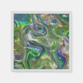 Cute Greenery Blue Abstract Marble Pattern Servet (Voorkant)