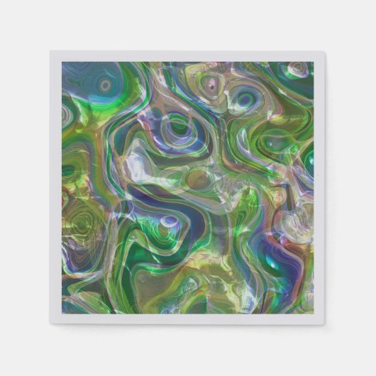 Cute Greenery Blue Abstract Marble Pattern Servet (Voorkant)