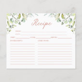 Cute Greenery Bruiloftsfeest Recept Kaarten (Voorkant)
