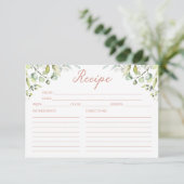 Cute Greenery Bruiloftsfeest Recept Kaarten (Staand voorkant)