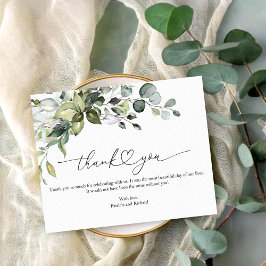 Cute Greenery Calligraphy Bedankt