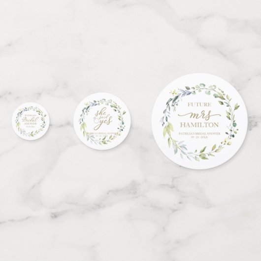 Cute Greenery Eucalyptus Bruidsdouche Confetti (Voorkanten)