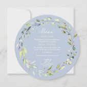 Cute Greenery Eucalyptus Bruidsfeest Cirkelmenu Kaart (Voorkant)