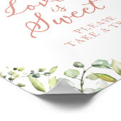 Cute Greenery Eucalyptus Love Is Sweet Bord Poster (Hoek)