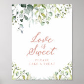 Cute Greenery Eucalyptus Love Is Sweet Bord Poster (Voorkant)