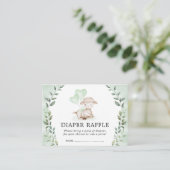 Cute Greenery Lamb Diaper Raffle Baby Sheep Shower Informatiekaartje (Staand voorkant)