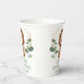 Cute Greenery Lion Wild One Birthday Party Papieren Bekers (Links)