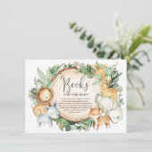 Cute Greenery Oerwoud Safari brengt een boekenjong Informatiekaartje (Staand voorkant)