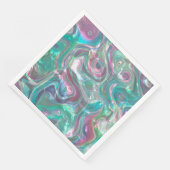 Cute Greenery Pink Blue Abstract Marble Pattern Servet (Hoek)