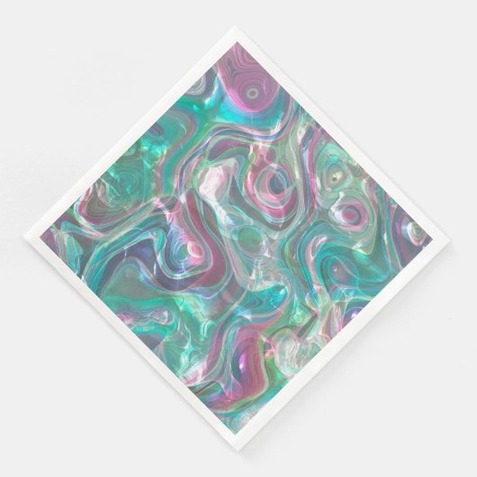 Cute Greenery Pink Blue Abstract Marble Pattern Servet (Hoek)