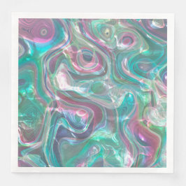 Cute Greenery Pink Blue Abstract Marble Pattern Servet