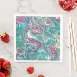 Cute Greenery Pink Blue Abstract Marble Pattern Servet