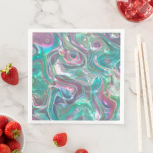 Cute Greenery Pink Blue Abstract Marble Pattern Servet