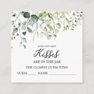Cute Greenery Raad Hoeveel Kusjes Kaarten
