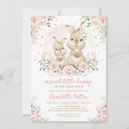 Cute Greenery Rabbit Easter Bunny Birthday I Kaart (Voorkant)