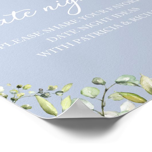 Cute Greenery Vrijgezellenfeest Date Night Jar Sig Poster (Hoek)