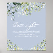 Cute Greenery Vrijgezellenfeest Date Night Jar Sig Poster (Voorkant)
