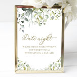 Cute Greenery Vrijgezellenfeest Date Night Jar Sig Poster<br><div class="desc">Cute Greenery Vrijgezellenfeest Date Night Jar Sign</div>