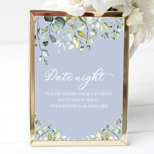 Cute Greenery Vrijgezellenfeest Date Night Jar Sig Poster