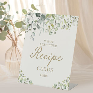 Cute Greenery Vrijgezellenfeest Recipe Kaarten Sig Reclamebord Met Voetstuk