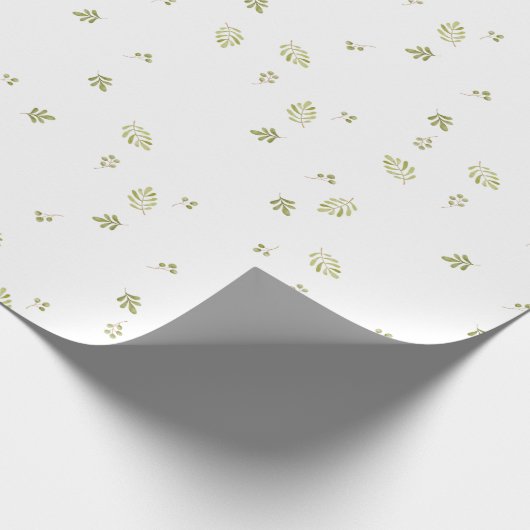 Cute Greenery Waterverf Planten Baby shower Cadeaupapier (Hoek)