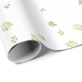 Cute Greenery Waterverf Planten Baby shower Cadeaupapier (Rol Hoek)
