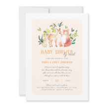 Cute Greenery Woodland Animals Baby shower by Mail