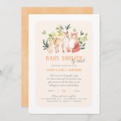 Cute Greenery Woodland Animals Baby shower by Mail Kaart (Voorkant / Achterkant)
