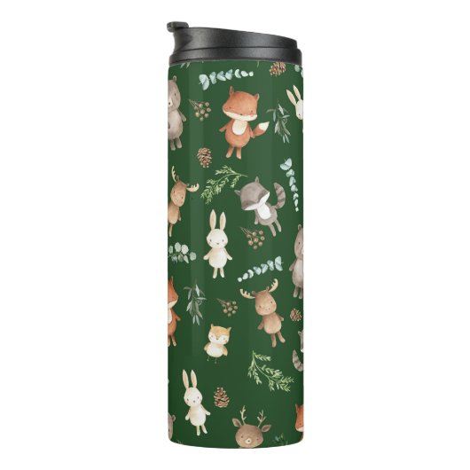 Cute Greenery Woodland Animals Forest Friends Kind Thermosbeker (Geroteerd rechts)