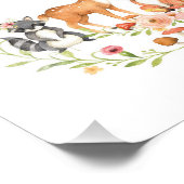 Cute Greenery Woodland Animals Nursery Wall Art Foto Afdruk (Hoek)