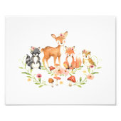 Cute Greenery Woodland Animals Nursery Wall Art Foto Afdruk (Voorkant)