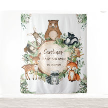 Cute Greenery Woodland Bosdieren Baby Shower