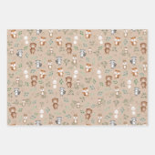 Cute Greenery Woodland Forest Party Baby Animals Inpakpapier Vel (Voorkant 2)