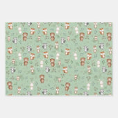 Cute Greenery Woodland Forest Party Baby Animals Inpakpapier Vel (Voorkant)