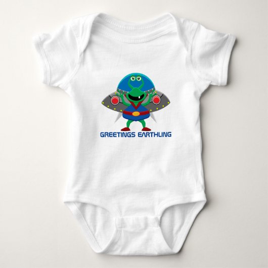 Cute greetings Earthling baby alien Romper (Voorkant)