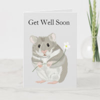 Cute Grey and White Hamster Editable Haal snel goe
