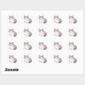 Cute Grey and White Kitten Ronde Sticker (Vel)