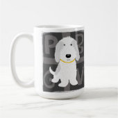 Cute Grey and White PBGV Cartoon Dog Koffiemok (Links)